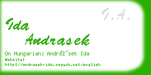 ida andrasek business card